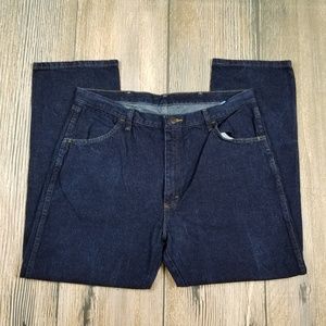 RUSTLER mens relaxed fit blue jean